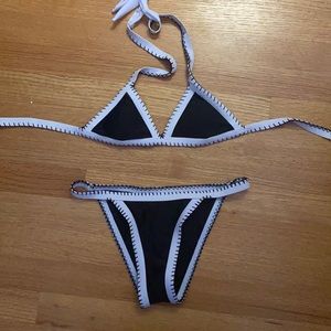 Black and white bathing suit